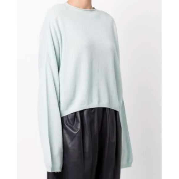Loulou Studio Cashmere Sweater in Blue Ice Melange Size Medium Oversized Boxy - Picture 1 of 10
